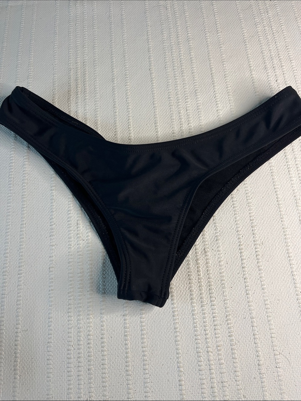 Cross1946 black bikini bottoms scrunched/ruched cheeky elastic gather back, sz S